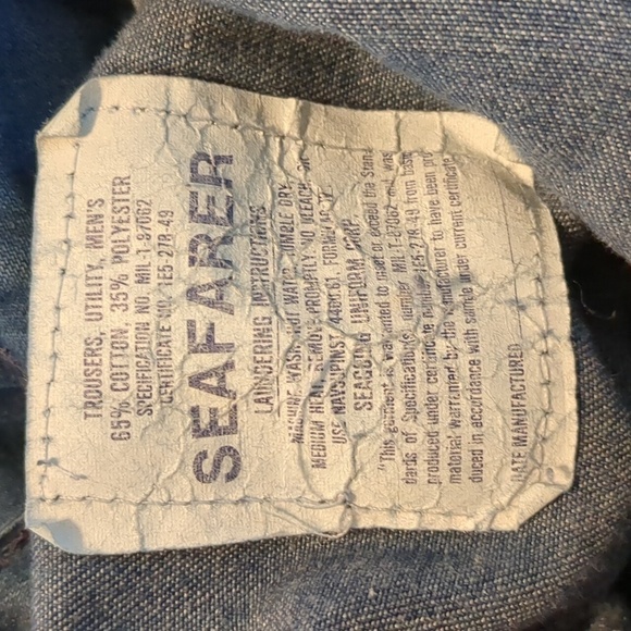 Vintage 1970 Seafarer U.S. Naval Navy Wide Leg Trouser Jean size ~6-8 Sailor - Picture 3 of 11